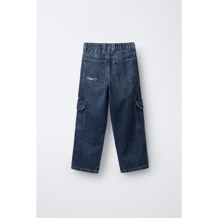 ДЖИНСЫ КАРГО С ВЫШИВКОЙ