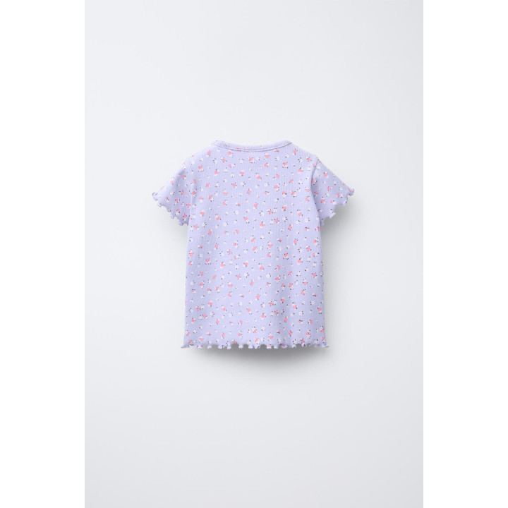 НАБОР ИЗ 2 ФУТБОЛОК В РУБЧИК С ЦВЕТОЧНЫМ ПРИНТОМ