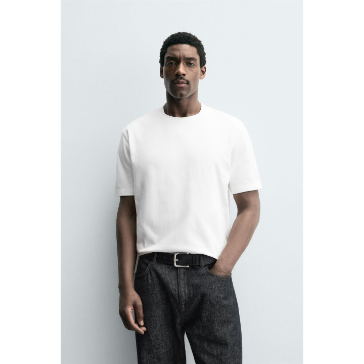 ФУТБОЛКА ИЗ ПЛОТНОГО ХЛОПКА С КОРОТКИМИ РУКАВАМИ