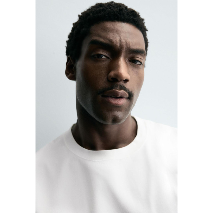 ФУТБОЛКА ИЗ ПЛОТНОГО ХЛОПКА С КОРОТКИМИ РУКАВАМИ