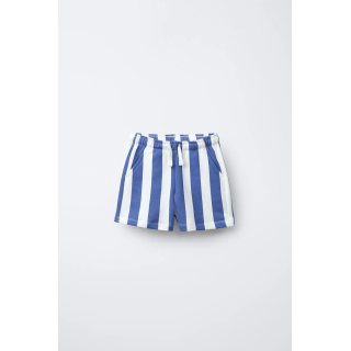 Прямые полосатые плюшевые бермуды