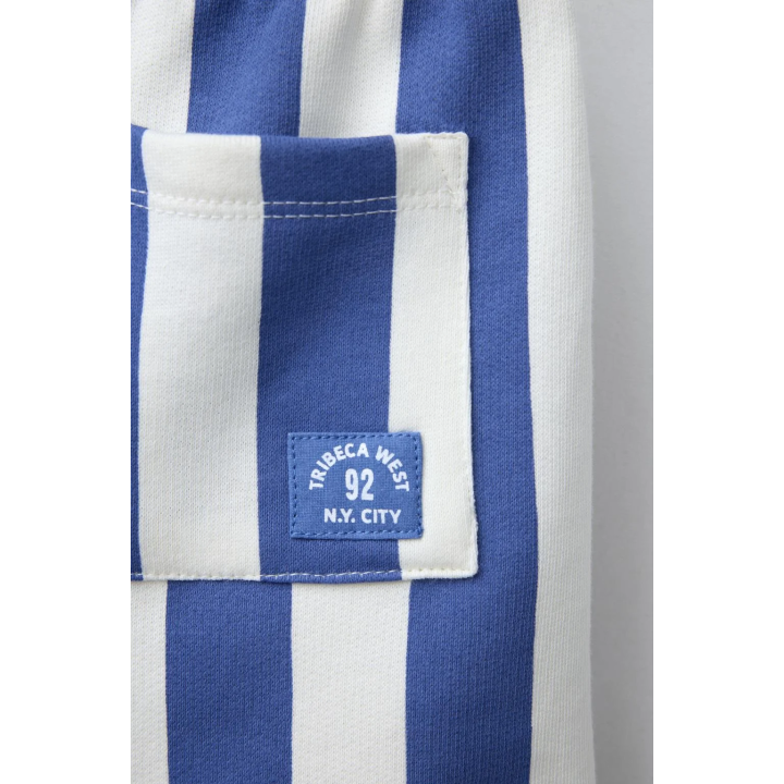 Прямые полосатые плюшевые бермуды