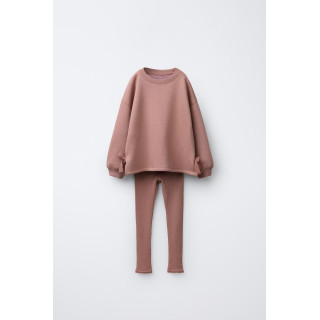 КОМПЛЕКТ ИЗ ТОЛСТОВКИ С БАНТИКАМИ И ВАФЕЛЬНЫХ ЛЕГГИНСОВ