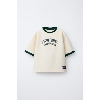 ФУТБОЛКА INTERLOCK ПРЯМОГО КРОЯ С КОНТРАСТНОЙ ОТДЕЛКОЙ