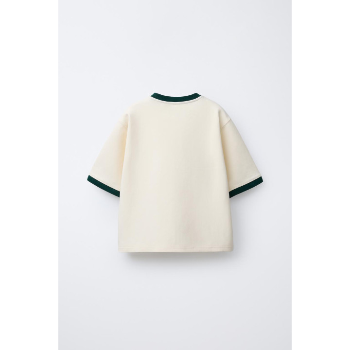 ФУТБОЛКА INTERLOCK ПРЯМОГО КРОЯ С КОНТРАСТНОЙ ОТДЕЛКОЙ