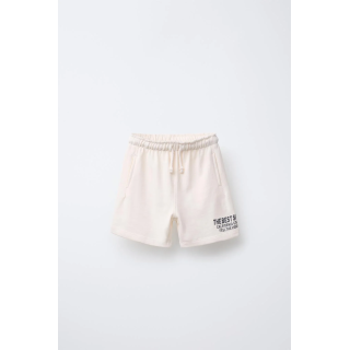 Бермуды из плюша прямого кроя с надписью