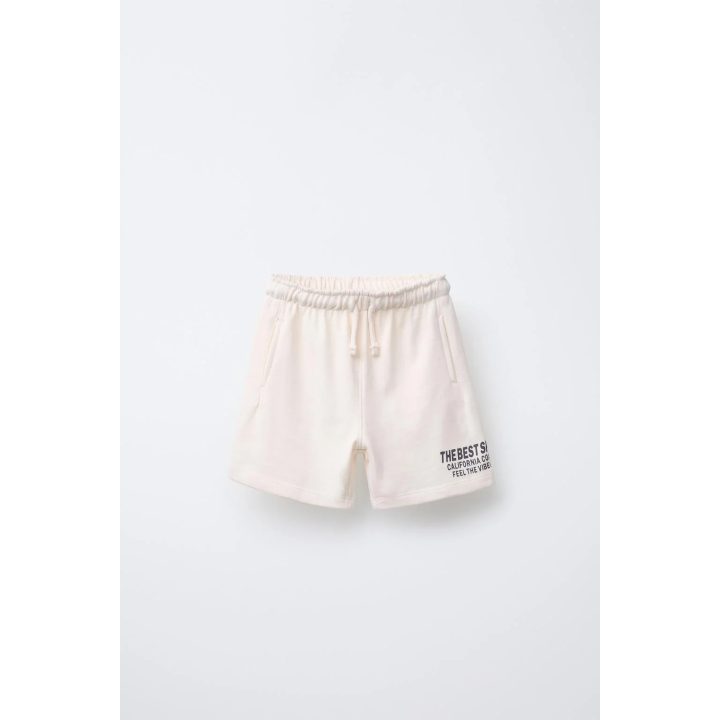 Бермуды из плюша прямого кроя с надписью