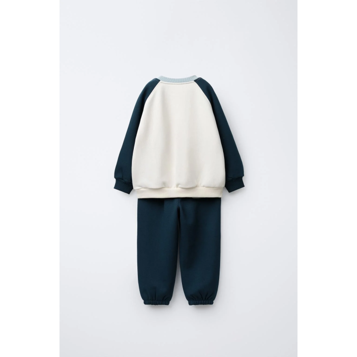 КОМПЛЕКТ ДЛЯ БЕГА: ТОЛСТОВКА И БРЮКИ-ДЖОГГЕРЫ COLOR BLOCK С МЕДВЕЖОНКОМ