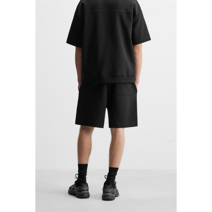 Бермуды с текстурой интерлок и укороченным покроем