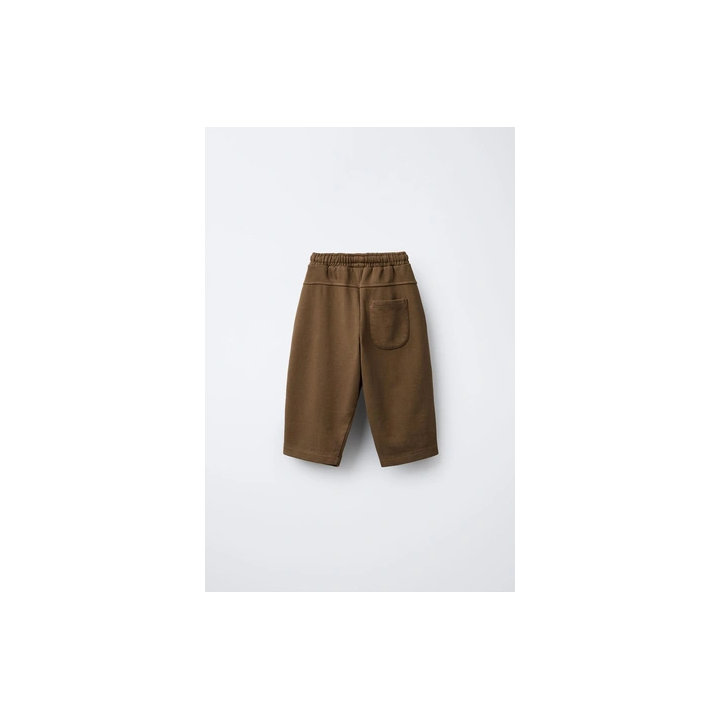 БРЮКИ ПРЯМОГО КРОЯ ИЗ МЯГКОЙ ТКАНИ С ЛОГОТИПОМ