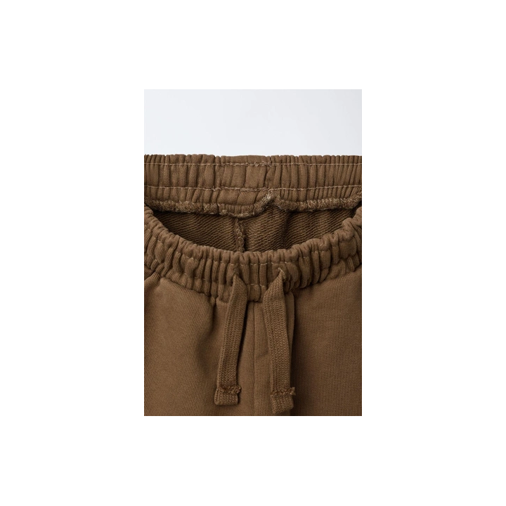 БРЮКИ ПРЯМОГО КРОЯ ИЗ МЯГКОЙ ТКАНИ С ЛОГОТИПОМ