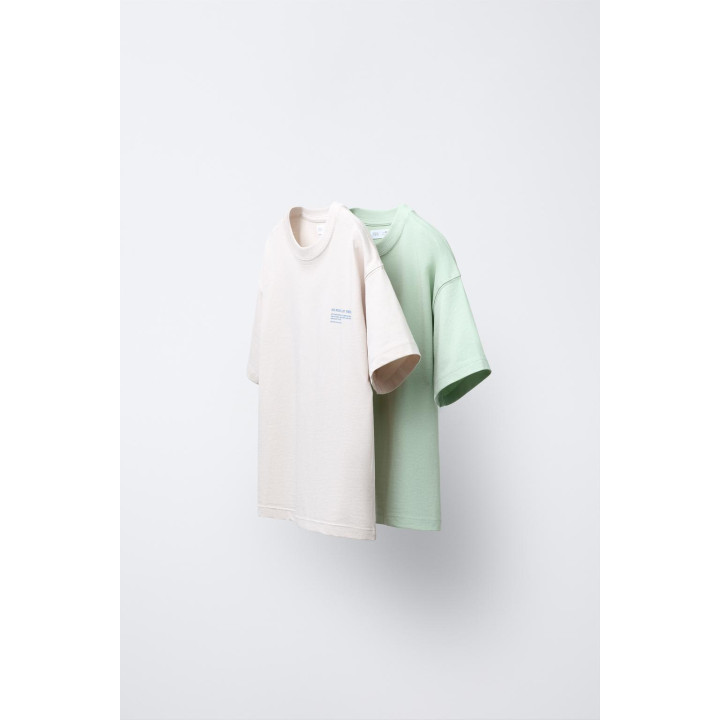 НАБОР ИЗ ДВУХ ФУТБОЛОК С ТЕКСТОВЫМ ПРИНТОМ