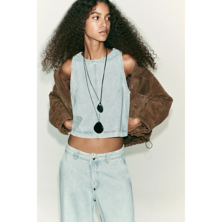 КОРОТКИЙ ДЖИНСОВЫЙ ТОП Z1975