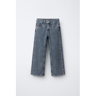 ДЖИНСЫ WIDE LEG С ЗАКЛЕПКАМИ