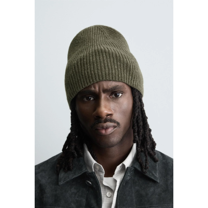 ШАПКА БИНИ В РУБЧИК ИЗ ШЕРСТИ