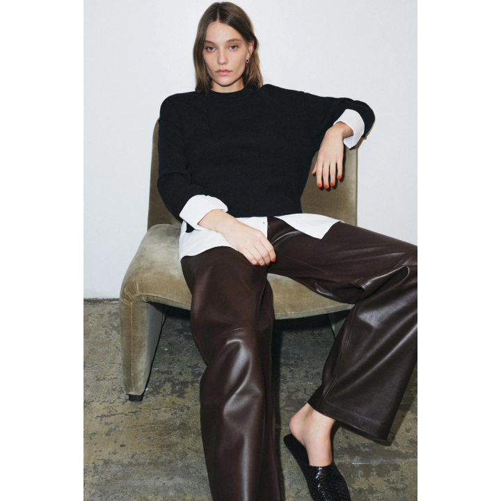 СВИТЕР С КОМБИНИРОВАННЫМ ПОПЛИНОМ