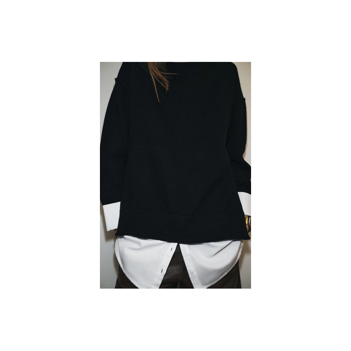 СВИТЕР С КОМБИНИРОВАННЫМ ПОПЛИНОМ