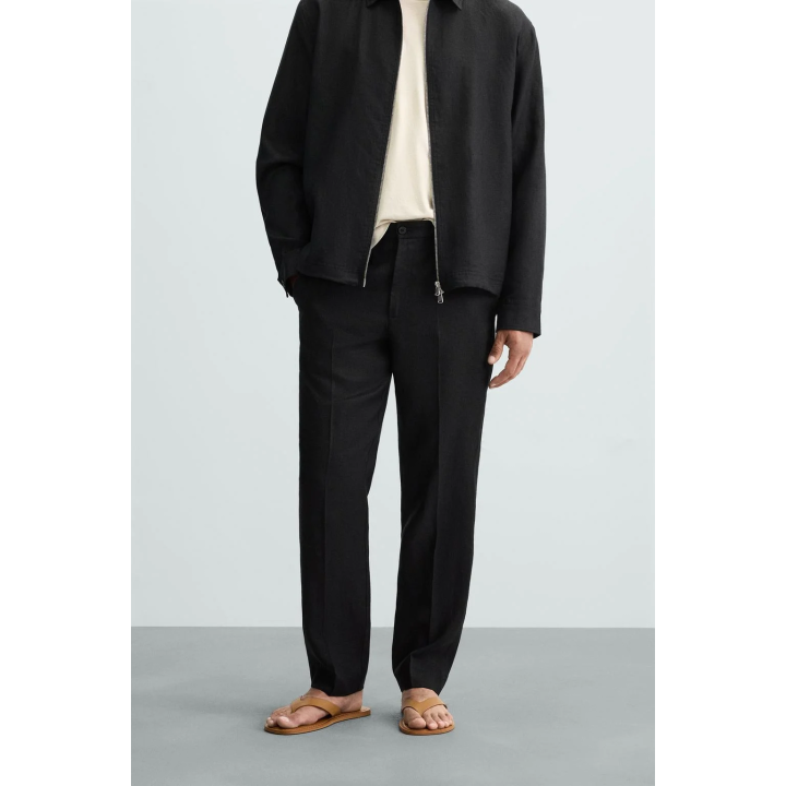 БРЮКИ КЛАССИЧЕСКОГО КРОЯ ИЗ 100% ЛЬНА