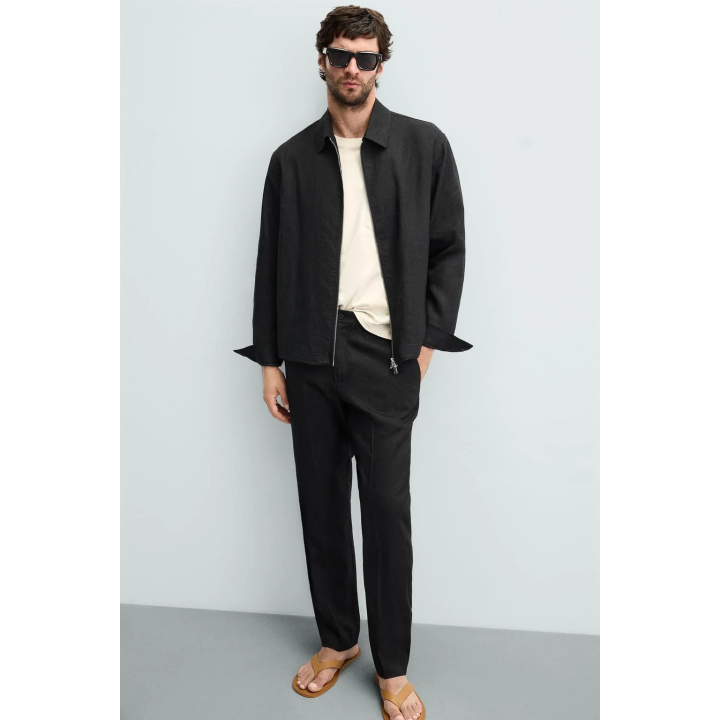 БРЮКИ КЛАССИЧЕСКОГО КРОЯ ИЗ 100% ЛЬНА