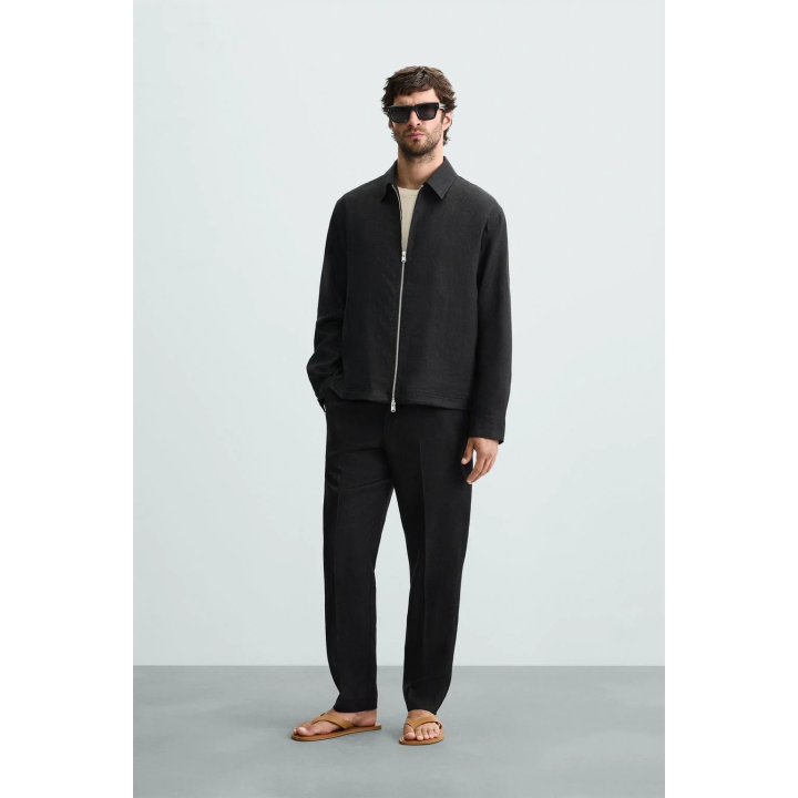 БРЮКИ КЛАССИЧЕСКОГО КРОЯ ИЗ 100% ЛЬНА