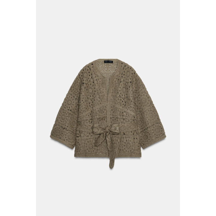 ВЯЗАНЫЙ КАРДИГАН С ПОЯСОМ