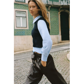 КОМБИНИРОВАННАЯ РУБАШКА ИЗ ПОПЛИНА