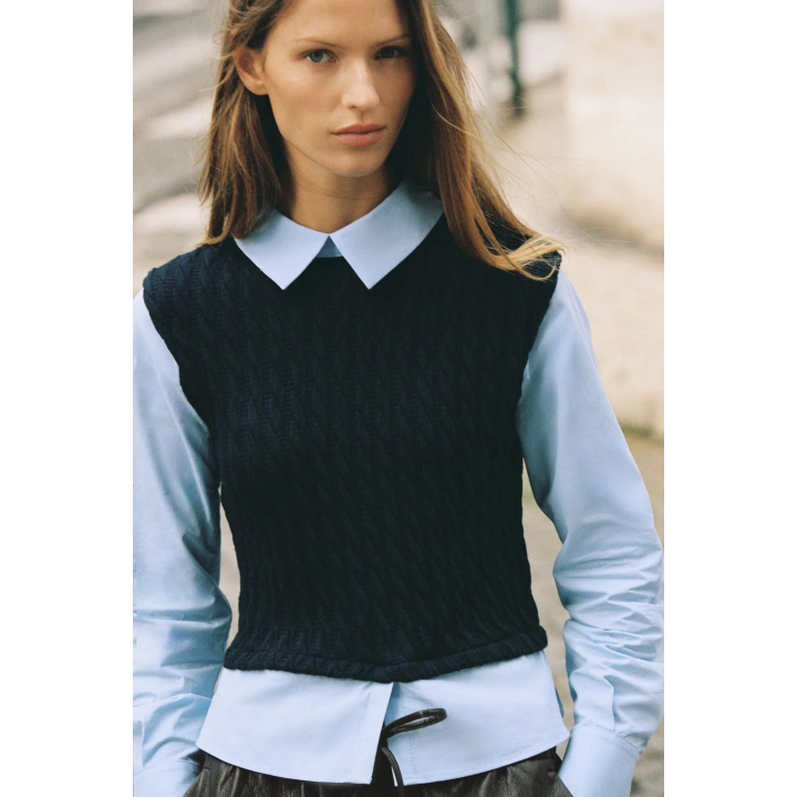 КОМБИНИРОВАННАЯ РУБАШКА ИЗ ПОПЛИНА