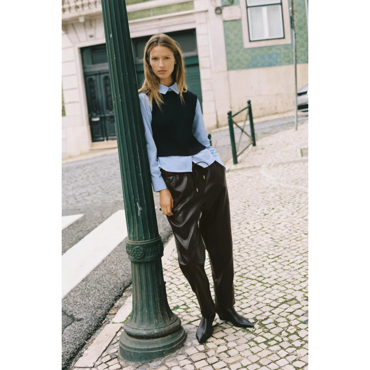 КОМБИНИРОВАННАЯ РУБАШКА ИЗ ПОПЛИНА