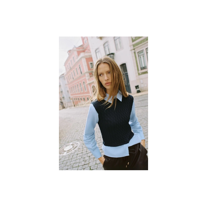 КОМБИНИРОВАННАЯ РУБАШКА ИЗ ПОПЛИНА