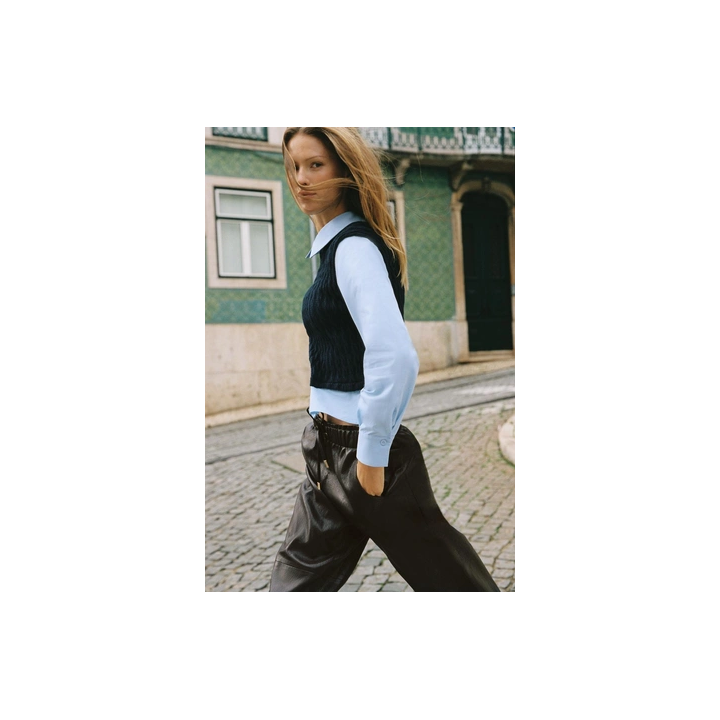 КОМБИНИРОВАННАЯ РУБАШКА ИЗ ПОПЛИНА