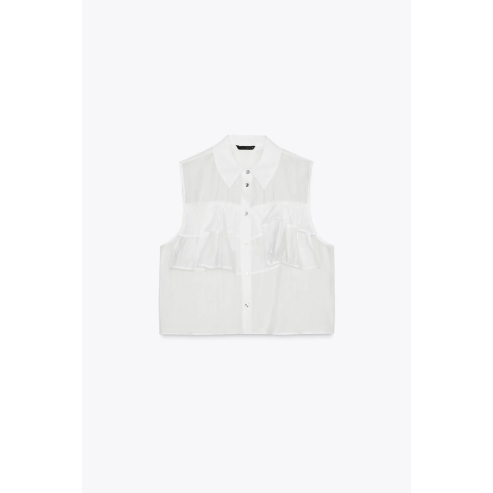 ПОЛУПРОЗРАЧНЫЙ ТОП С ВОЛАНАМИ