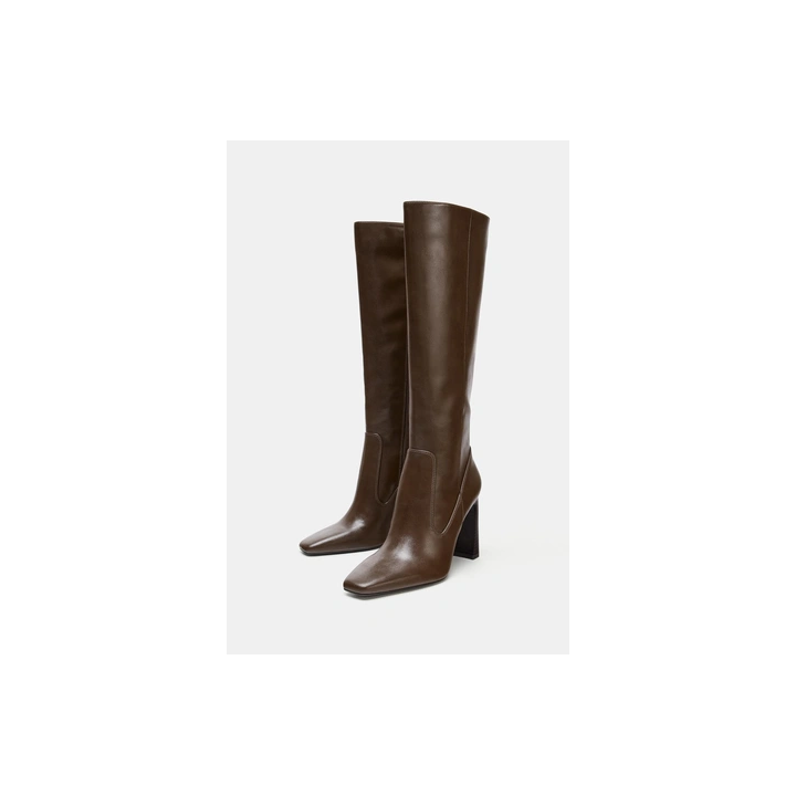 ВЫСОКИЕ САПОГИ С ДЕКОРАТИВНОЙ СТРОЧКОЙ