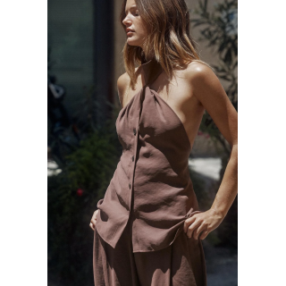 ЖИЛЕТ С ГОРЛОВИНОЙ ХАЛТЕР И УЗЛОМ