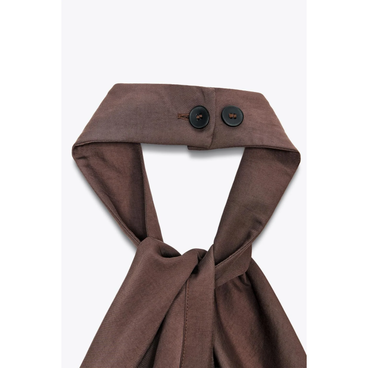 ЖИЛЕТ С ГОРЛОВИНОЙ ХАЛТЕР И УЗЛОМ