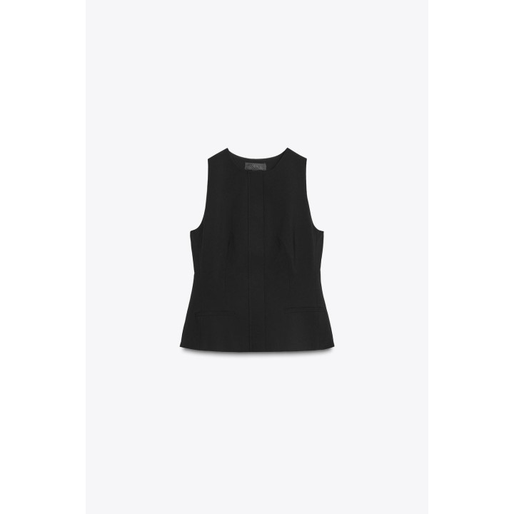 ТОП-ЖИЛЕТ ОБЛЕГАЮЩЕГО КРОЯ С БАСКОЙ