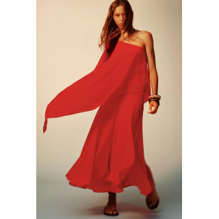 АСИММЕТРИЧНАЯ НАКИДКА ИЗ СТРУЯЩЕЙСЯ ТКАНИ