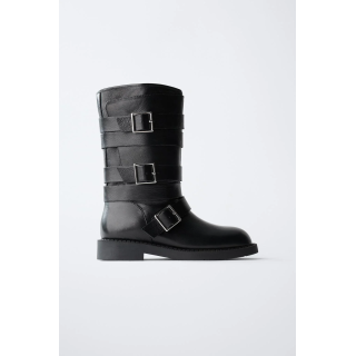 КОЖАНЫЕ БОТИНКИ С ПРЯЖКАМИ