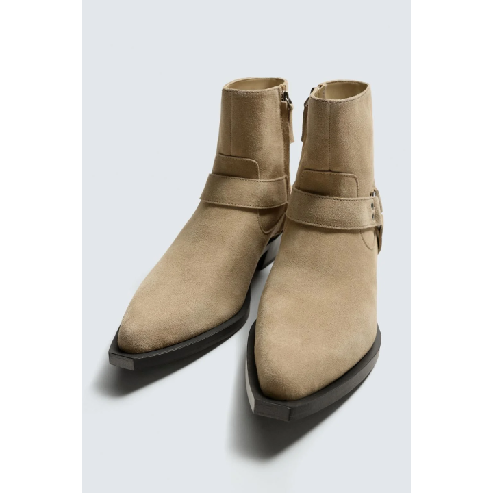 КОЖАНЫЕ САПОГИ С РЕМЕШКАМИ