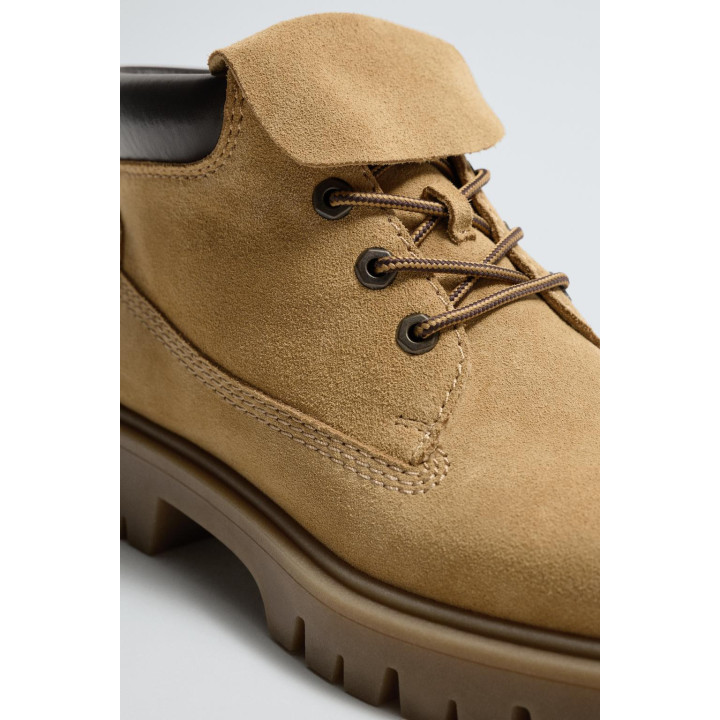 КОЖАНЫЕ БОТИНКИ НА ОБЪЕМНОЙ ПОДОШВЕ