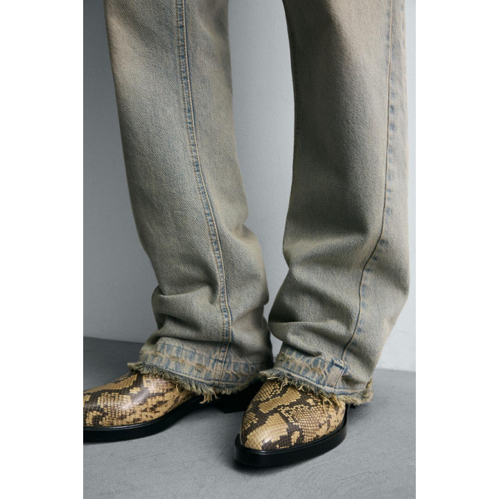 КОЖАНЫЕ САПОГИ С АНИМАЛИСТИЧЕСКИМ УЗОРОМ