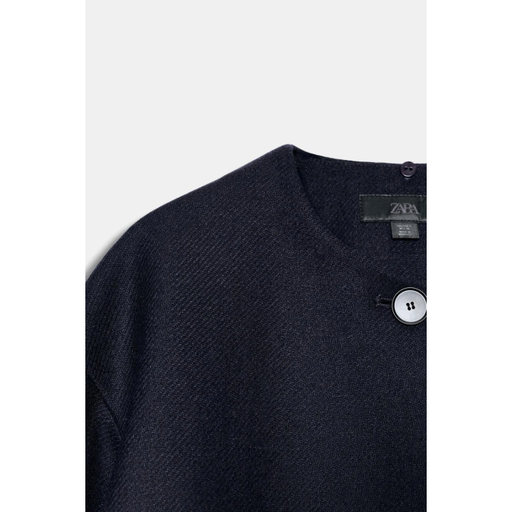 КОРОТКОЕ ПАЛЬТО ИЗ СМЕСОВОЙ ШЕРСТИ С ШАРФОМ