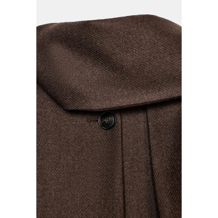 КОРОТКОЕ ПАЛЬТО ИЗ СМЕСОВОЙ ШЕРСТИ С ШАРФОМ