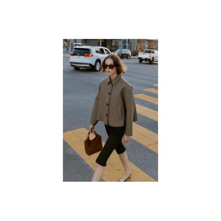 КОРОТКОЕ ПАЛЬТО ИЗ СМЕСОВОЙ ШЕРСТИ