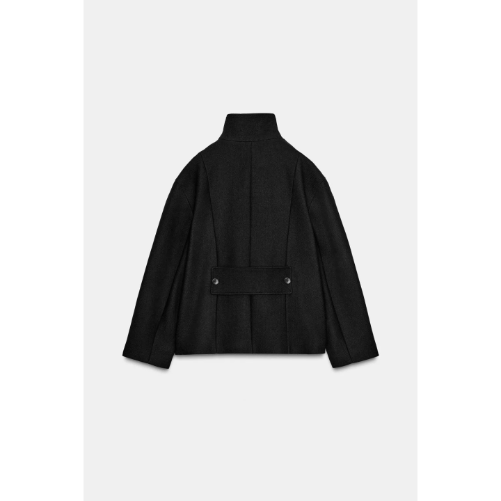 КОРОТКОЕ ПАЛЬТО ИЗ СМЕСОВОЙ ШЕРСТИ С ВОРОТНИКОМ-СТОЙКОЙ