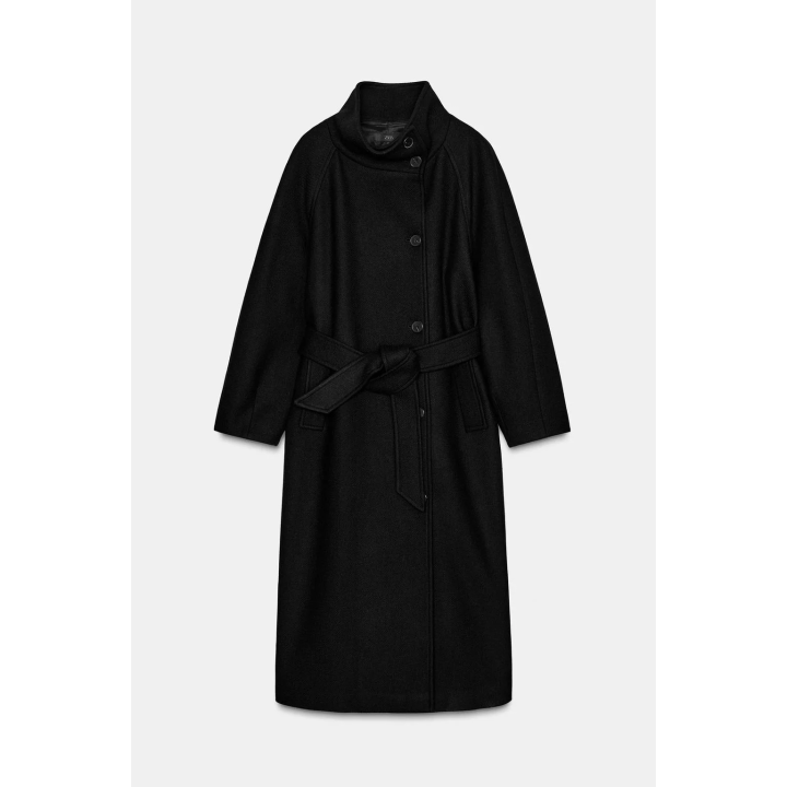 Пальто из шерсти с высоким воротом