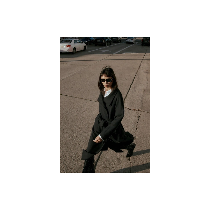 Пальто из шерсти с высоким воротом