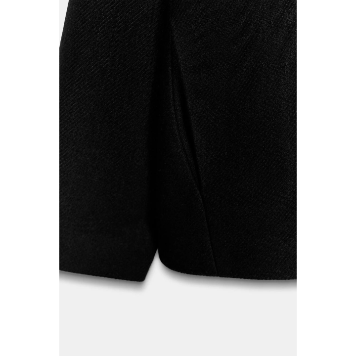 КОРОТКОЕ ПАЛЬТО ИЗ ШЕРСТИ С ЛАЦКАНАМИ ИЗ ИСКУССТВЕННОГО МЕХА