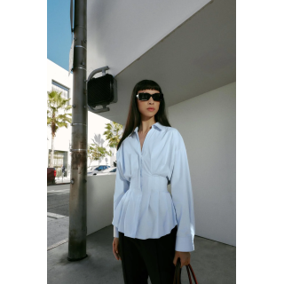 РУБАШКА ИЗ ПОПЛИНА СО СКЛАДКАМИ