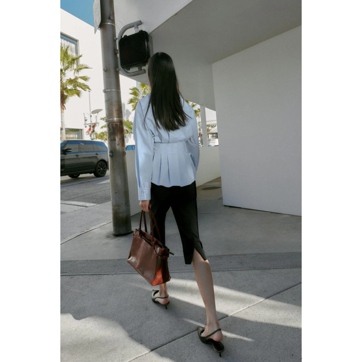 РУБАШКА ИЗ ПОПЛИНА СО СКЛАДКАМИ