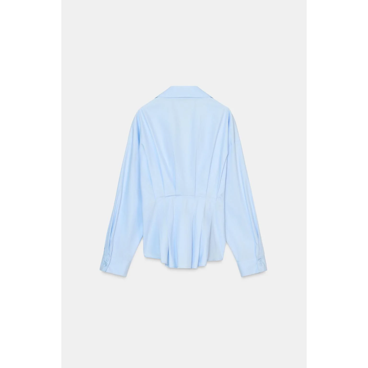 РУБАШКА ИЗ ПОПЛИНА СО СКЛАДКАМИ